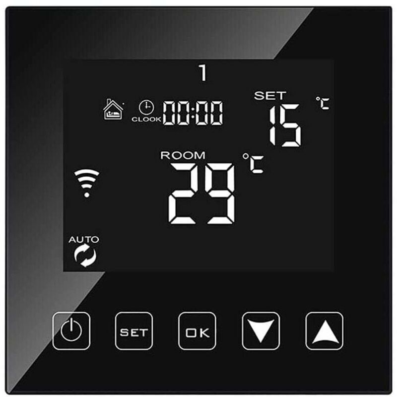 Intelligent Thermostat WiFi Connecté pour Chaudiere gaz/Eau 3A Filaire Alexa/Google Home/Tuya Smart Life app Compatible, Thermostats d'ambiance