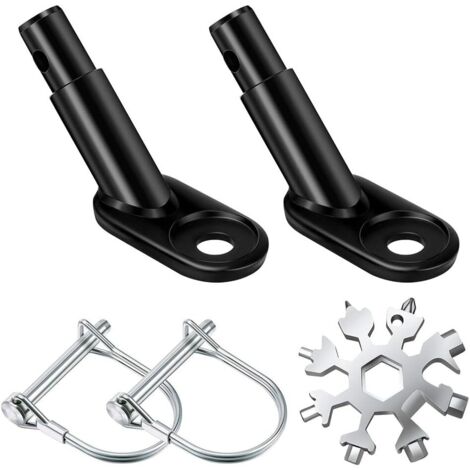 GABRIELLE - Juego de 2 conectores para remolque de bicicleta, adaptador de enganche para remolque de bicicleta, accesorios de montaje con multiherramienta Snowflake 18 en 1