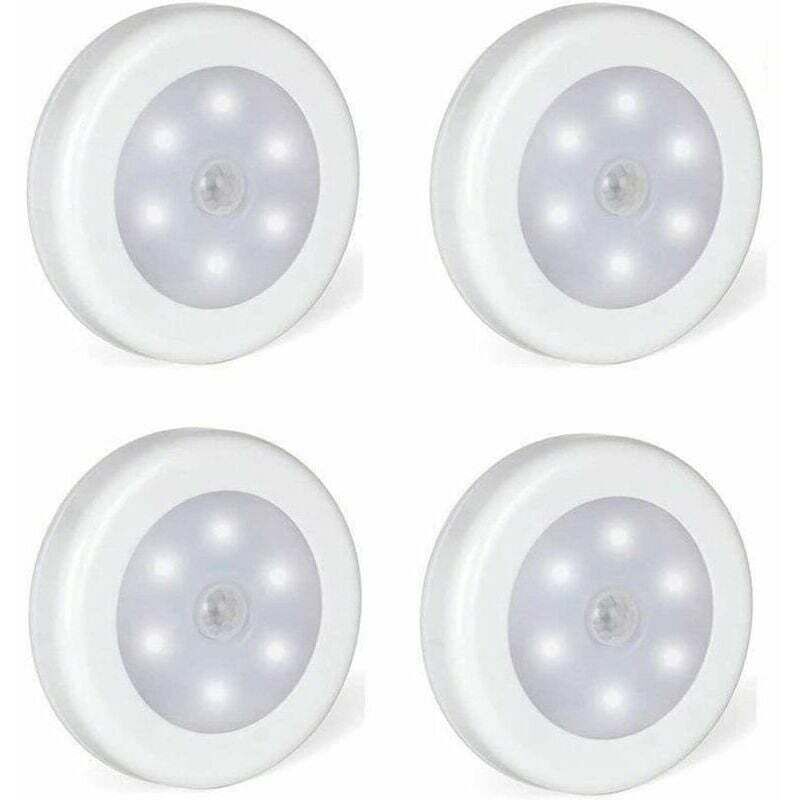 Lampe adhésive led, Eclairage led Détecteur de Mouvement avec Base Magnétique Lot de 4 (Alimenté par batterie) - Gabrielle