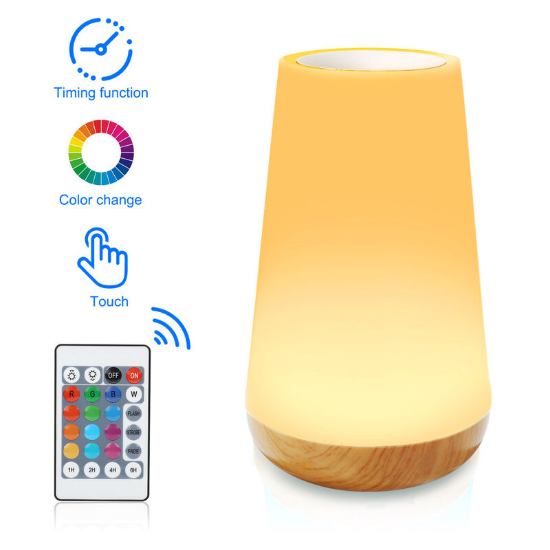 Gabrielle - Lampe de Chevet Veilleuse led Lampe d'ambiance Chambre Lampe Nuit Tactile avec 13 Couleurs rgb, Rechargeable usb, Télécommande pour