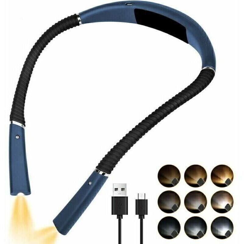 Gabrielle - Lampe de Lecture, Lampe de Lecture de Cou - Lampe de Lecture pour Lire au Lit - Lampe de Lecture Rechargeable, 3 Couleurs & 6 Niveaux de