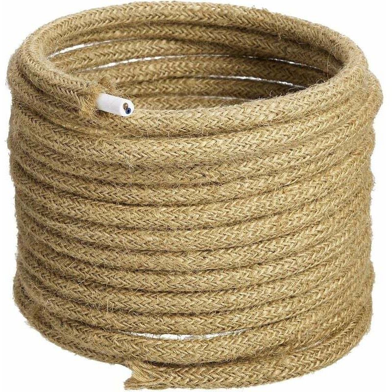 Gabrielle - Led Lighting 10m Fil Électrique Corde, 2 Noyaux Marron Clair Linge De Câble D'éclairage De Corde Vintage Fil De Cuivre Recouvert Rétro