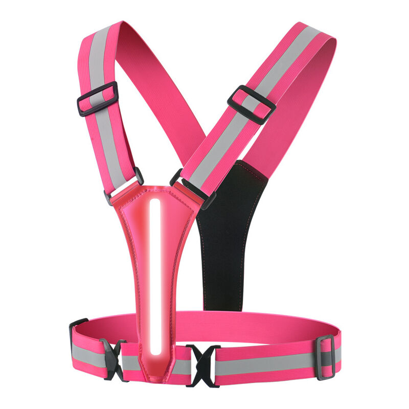 GABRIELLE LED sécurité Rechargeable USB,Gilet Running avec indicateur de sécurité et Ceinture réfléchissante, Gilet de Course avec 3 Modes