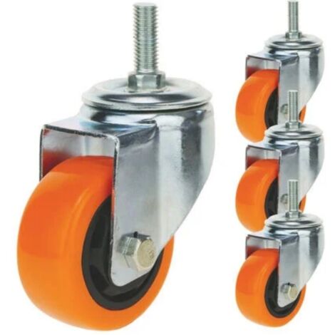 GABRIELLE Lenkrollen Polyurethan Industrierad ohne Bremse 75 mm M12 4er-Pack