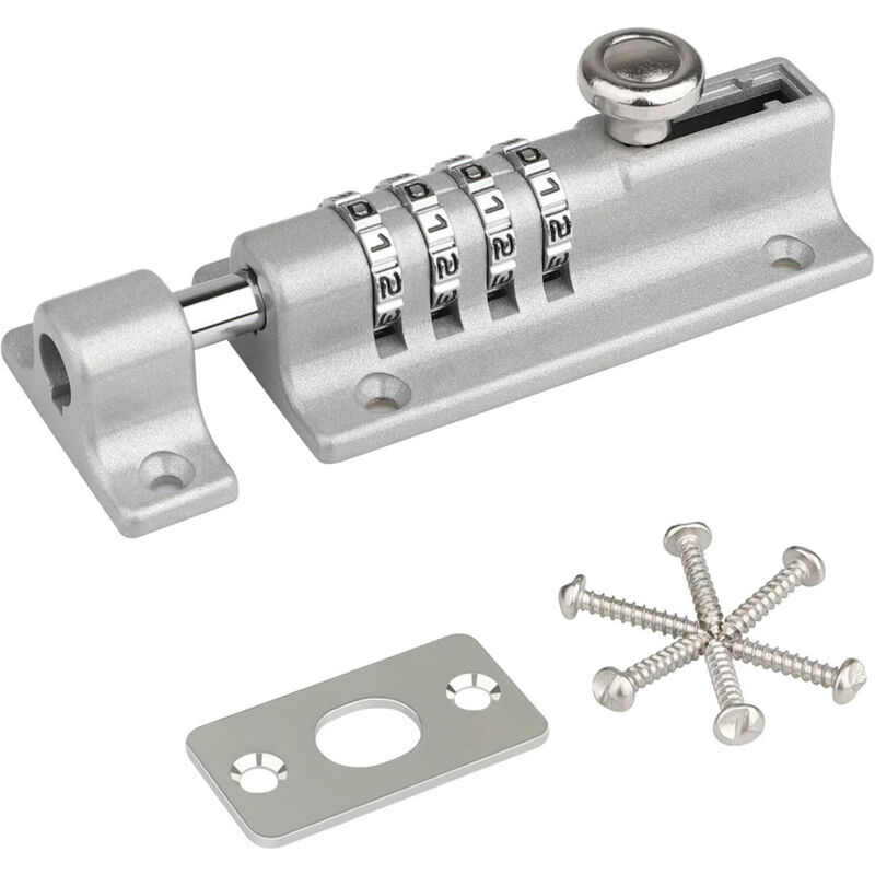 Gabrielle - Loquet de serrure à combinaison, serrure de porte codée, serrure à combinaison étanche à 4 chiffres avec vis de fixation de sécurité pour