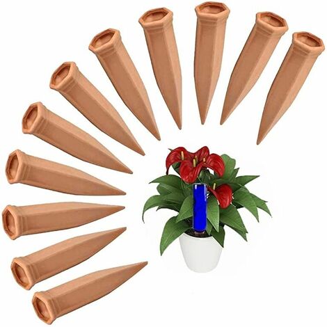 Lot De 4 Piquets D'arrosage En Terre Cuite - Arrosage Automatique Pour Plantes D'intérieur Et D'extérieur, Forme Animale Décorative - 10
