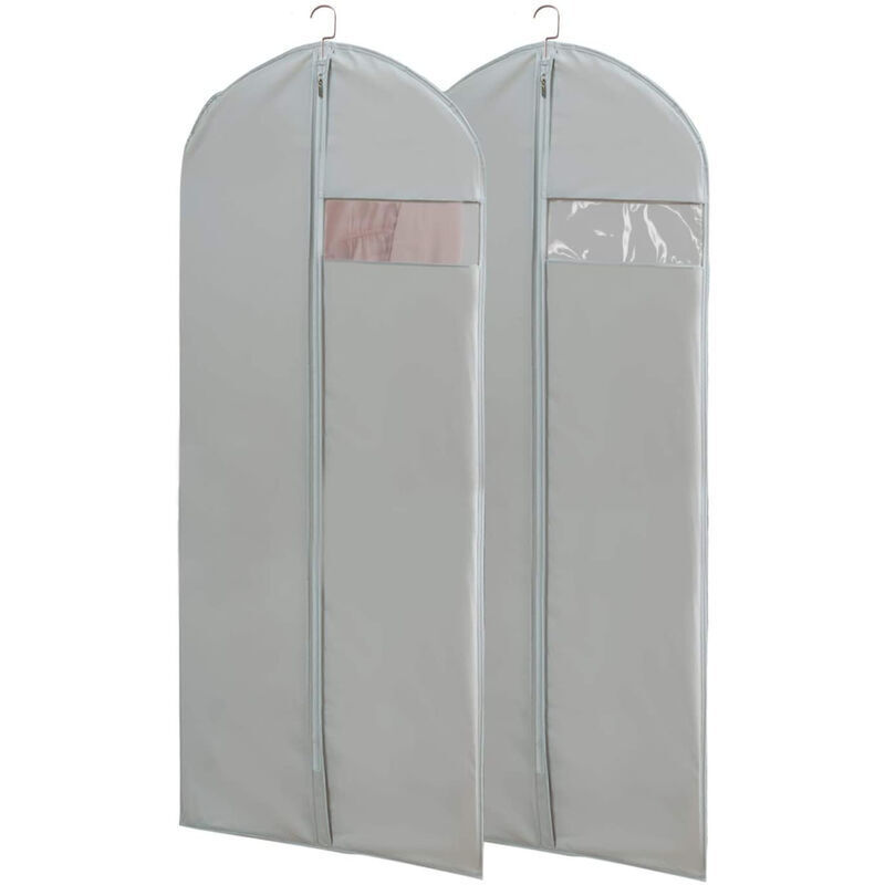 GABRIELLE Lot de 5 housses pour vêtements de qualité supérieure Gris 60 x 120 cm Rangement à long terme pour veste manteau costume protection contre
