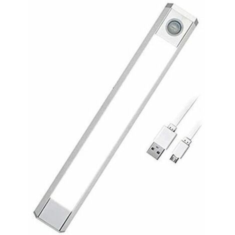 GABRIELLE Luce con sensore di movimento per interni con 3 colori cangianti, 60 LED, luce notturna ricaricabile tramite USB per armadi, scale, cucina, parete, ecc. [Classe energetica A+++]