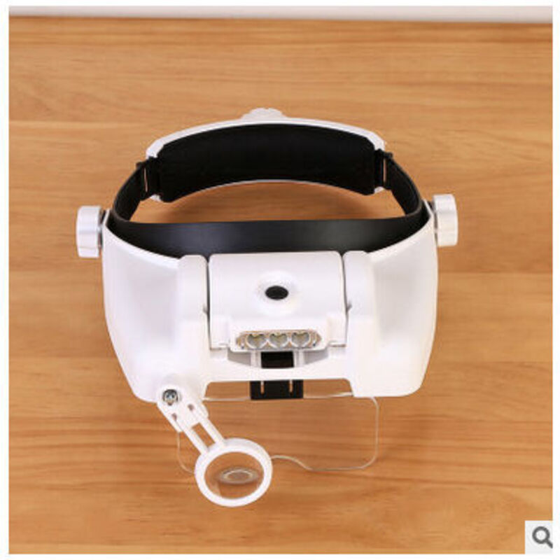 Lunettes loupe frontale rechargeable avec lumière led, mains libres et 6 lentilles amovibles pour travaux rapprochés, lecture, bijoux, travaux