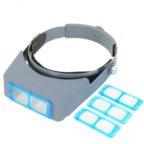 GABRIELLE Lupas con iluminación de 1.5X/2X/2.5X/3.5X y 4 lentes extraíbles - Lupa con diadema y luz para lectura, joyería y costura