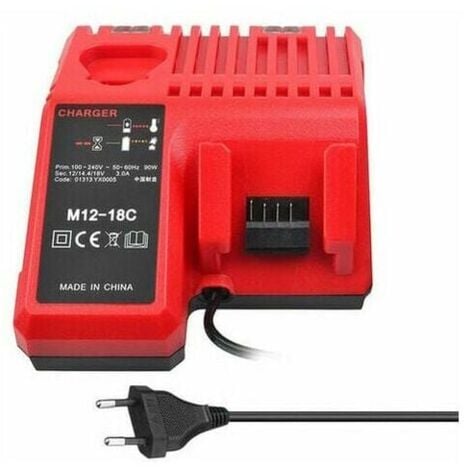 GABRIELLE M12-18C Li-ion Battery Charger for Milwaukee 12V 14.4V 18V C1418C 48-11-1815/1828/1840 M18 M14 M12 Lithium Battery