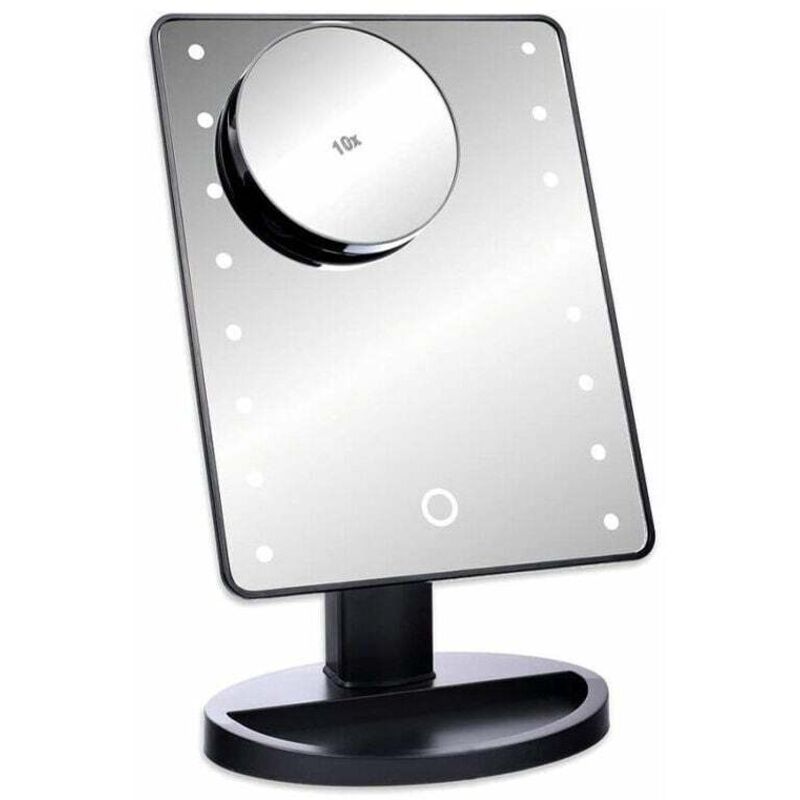 Miroir De Maquillage Led Schramm® Noir Avec Grossissement 10X Miroir De Maquillage Avec Miroir De Maquillage Led Avec Éclairage Miroir Sur Pied