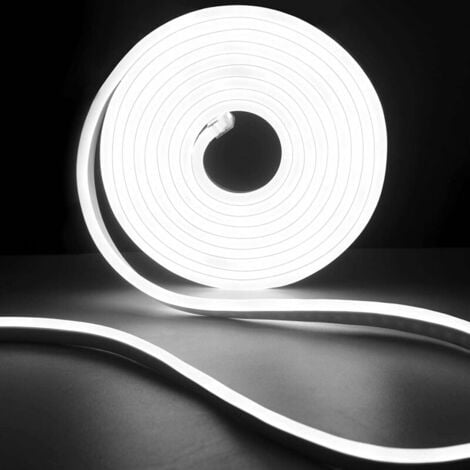 GABRIELLE Neon LED Strip, 2m Cold White LED Light Strip, 220V Flexible Neon LED Strip, IP65 120LEDs/m Soft Neon LED Strip Rope for Indoor Outdoor Decoration