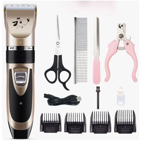 GABRIELLE Oneisall Quiet Dog Hair Clipper, Professional Hair Clipper for Dogs and Cats, Electric Dog Hair Clipper, Cordless Hair Clipper (Pink)