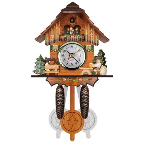 GABRIELLE Orologio a cucù da soggiorno Orologio da parete Orologio a cucù con uccello Orologio da parete Nordic Retro in legno Soggiorno Casa Sveglia diurna 2,CN,Un pratico