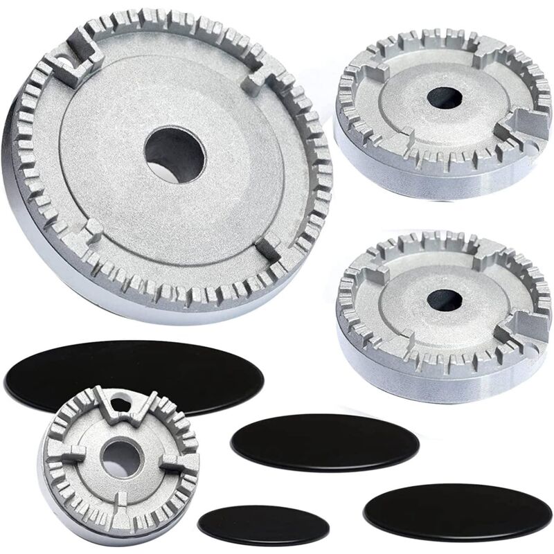 Gabrielle - Paquet de 4 couvercles de brûleur à gaz pour fours, cuisinières, cuisinières à gaz, bases, accessoires de cuisinière à gaz (dessus plat)