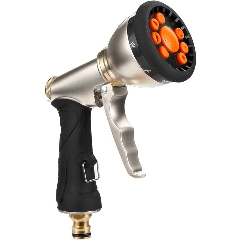 Gabrielle - Pistolet de pulvérisation pour tuyau d'arrosage, 9 modèles réglables, design antidérapant, buse de tuyau haute pression/pistolet pour