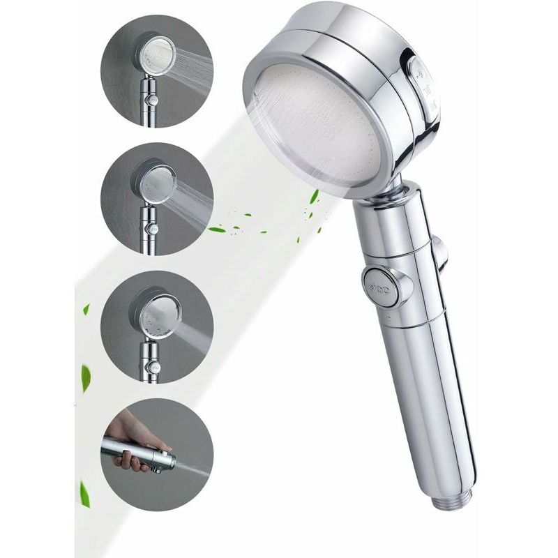 Pommeau de douche à filtre à charbon actif Douchette orientable à 360° Pommeau de douche à économie d'eau et à augmentation de pression Douchette à 3