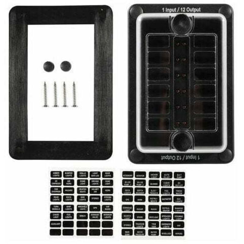 Gabrielle - Porte-Fusible 12 Voies, Boite De Porte-Fusibles a Lame Atc/Ato, Avec Indicateur Led, Convient Pour Voiture Et Marine 12-32V Dc