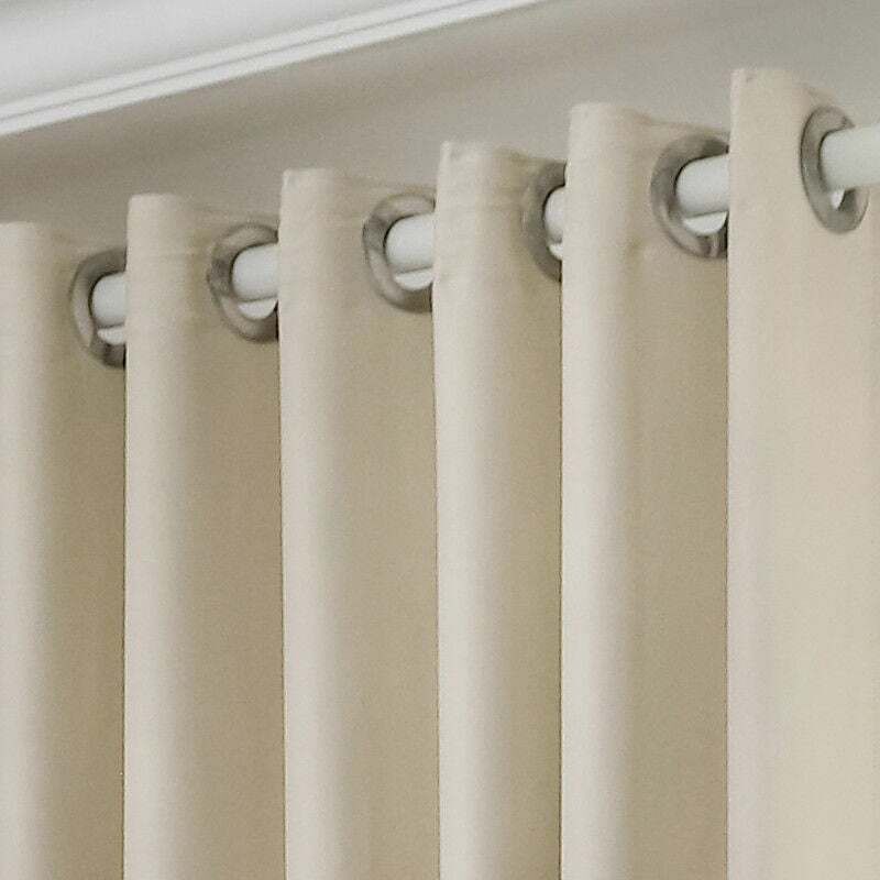 Gabrielle - Rideau occultant à isolation phonique monobloc perforé avec œillet de tige télescopique gratuit (Beige)-150200cm