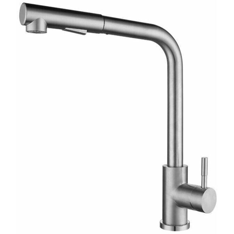 Gabrielle - Robinet de cuisine sans tuyau monobloc avec douchette extractible Robinet de cuisine brossé Robinet d'évier pivotant à 360° Robinet de