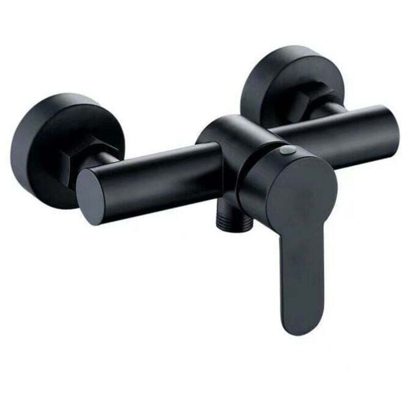 GABRIELLE Robinet de douche en acier inoxydable 304 Robinet mitigeur de douche chaud et froid pour salle de bain - Noir, 1pc