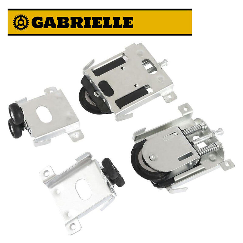 Gabrielle - Roulettes pour portes coulissantes d'armoire, 2 pièces, pour portes d'armoire, roulettes, glissières d'armoire, rails avec amortisseurs,