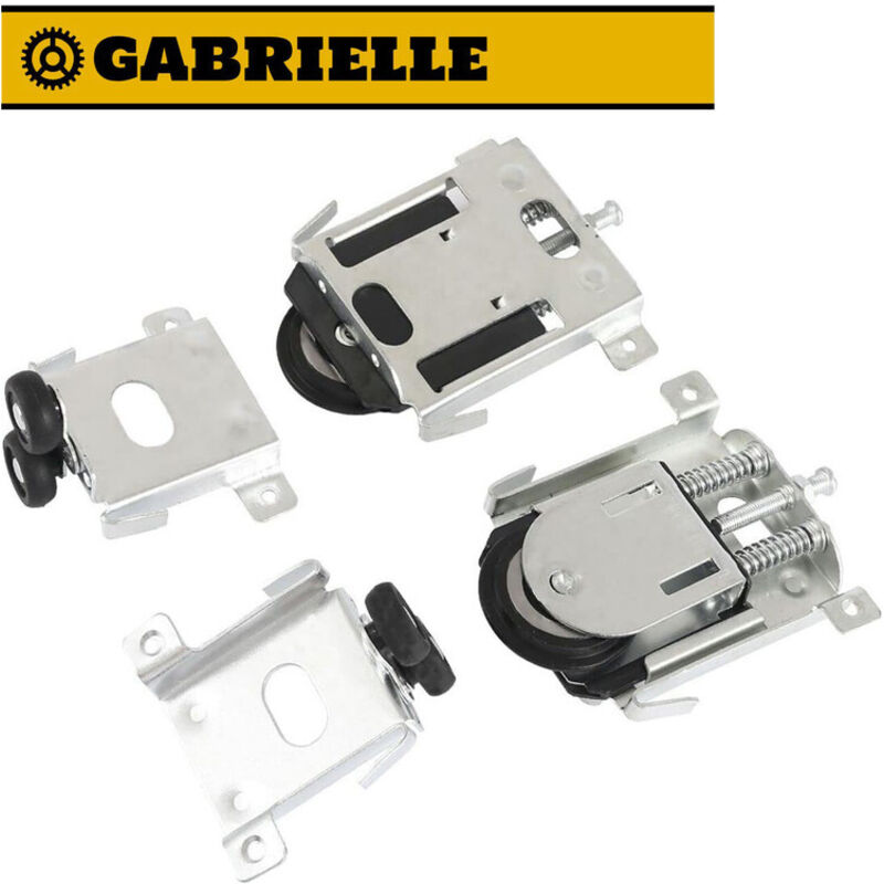 Gabrielle - Roulettes pour portes coulissantes d'armoire, 2 pièces, pour portes d'armoire, roulettes, glissières d'armoire, rails avec amortisseurs, Gabrielle - Roulettes pour portes coulissantes d'armoire, 2 pièces, pour portes d'armoire, roulettes, glissières d'armoire, rails avec amortisseurs,