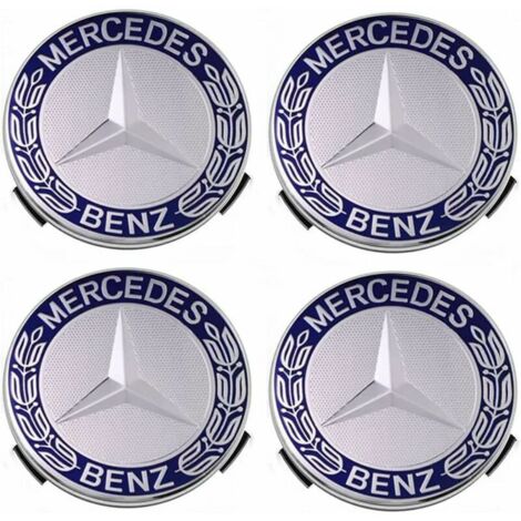 GABRIELLE Set di 4 coprimozzi compatibili con Mercedes Benz 75 mm - Blu