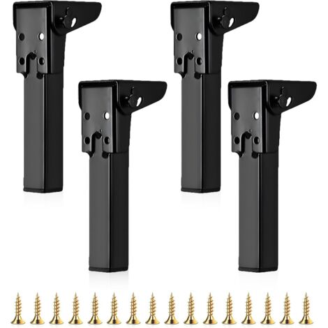 GABRIELLE Set di 4 gambe pieghevoli per tavolo, gambe pieghevoli per tavolo, pratiche gambe nere per mobili, gambe in metallo per mobili, gambe di ricambio per tavolo, letto, divano (30 cm)