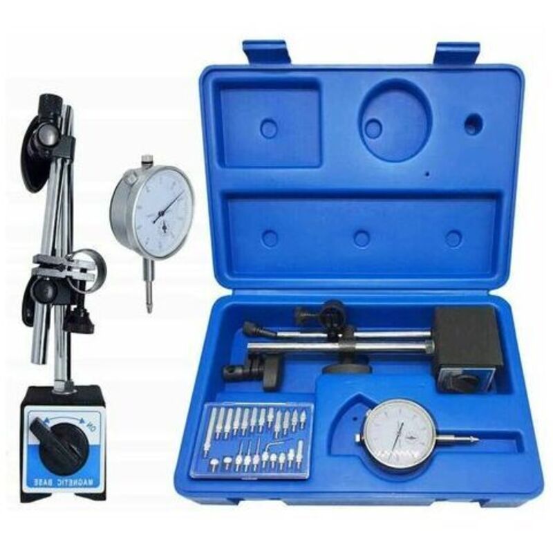 Gabrielle - Support magnétique Support de comparateur à cadran avec base magnétique, plage de mesure 10 / 0,01 mm,1 jeu