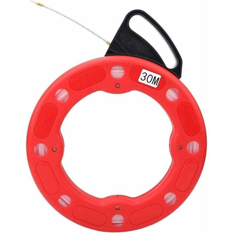 Gabrielle - Tire fils d'électricien Extracteur De Câble, Portée De 30 m 100 Pieds, Bobine De Ruban à Poisson En Fibre De Verre Non Conductrice,