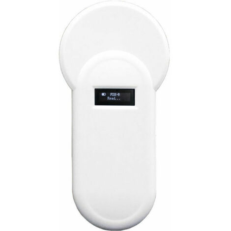 GABRIELLE Tragbares Tier-Mikrochip-Lesegerät H01-T 134,2 kHz, 134,2 kHz Tier-Tag-Lesegerät, Oled-Display-Lesegerät, Fdx-B-Format, unterstützt mit Buzz-Er für die Geflügelhaltung, weiß