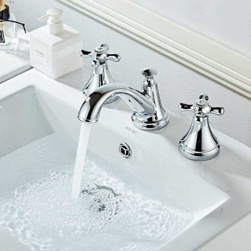 Gabrielle - Trois trous robinet mitigeur lavabo poignée double eau chaude et froide Robinet Lavabo Salle de Bain Tous les en cuivre Robinet