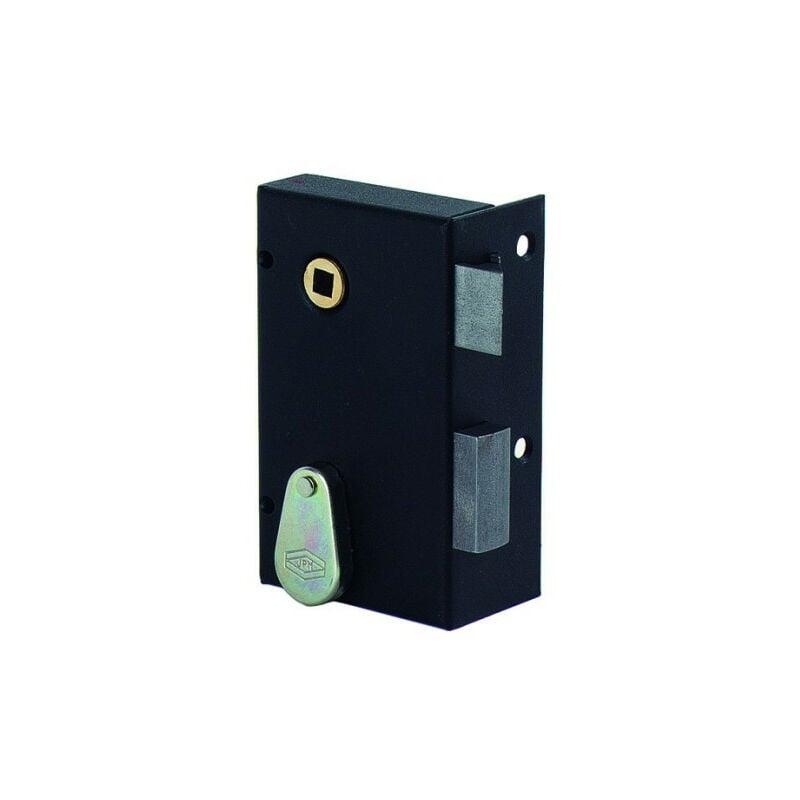 Serrure 4 gorges verticale à fouillot Noir 70 Droite Verticale 44 mm 68 mm Époxy a Fouillot Avec 116 mm 70