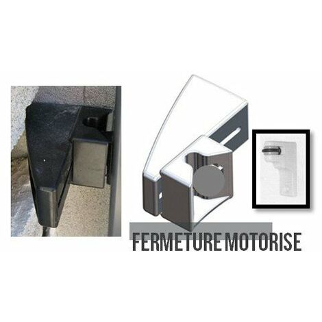 Gâche automatique pour portail coulissant blanc – Compatible fermeture motorisée – Inclus galet centreur pour maintien latéral – Technal