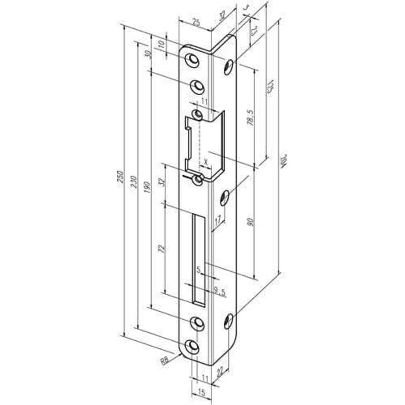 Gâche de sécurité 069 S.3mm va ma din r - -6940 - Assa Abloy