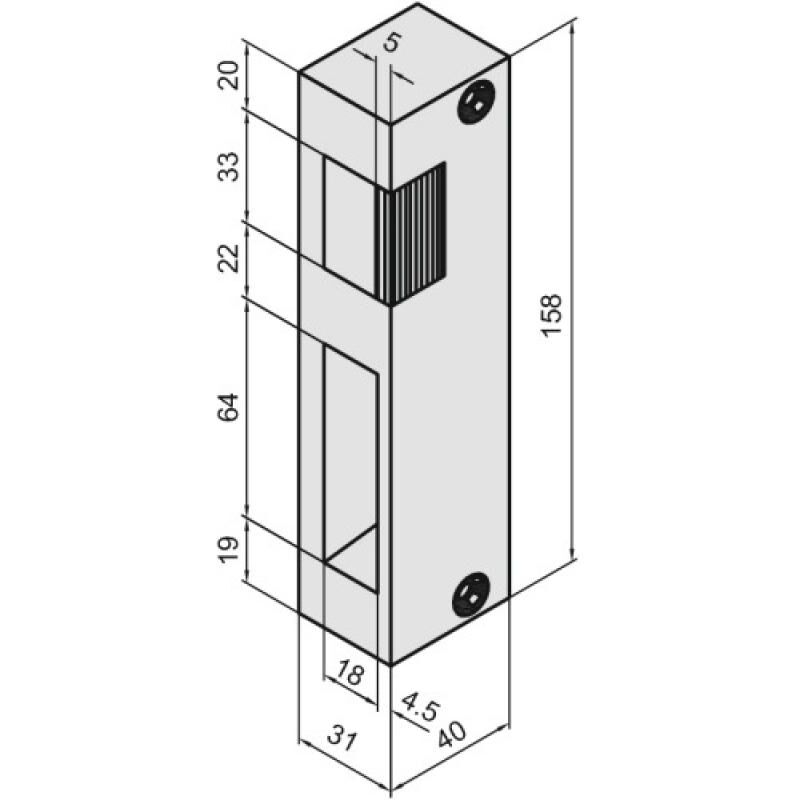 Gâche électrique en applique - bronze pour menuiseries métalliques - type M 40 main gauche - MÉTALUX