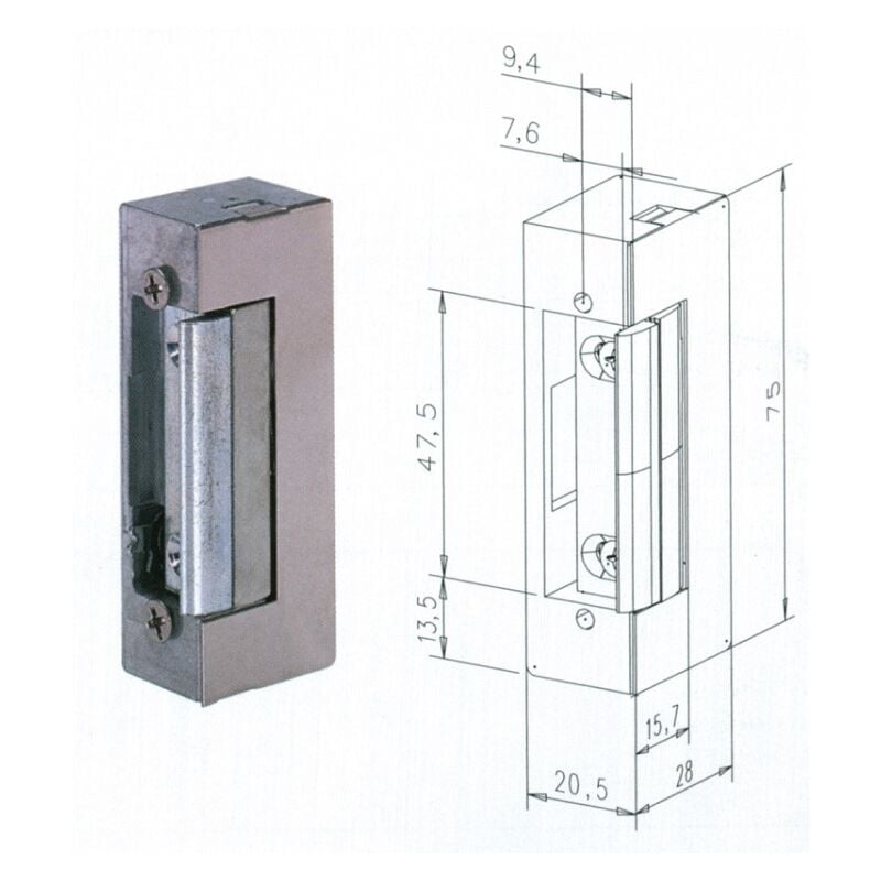 EFF - Gâche électrique série 7 - Tension : 12 Volts