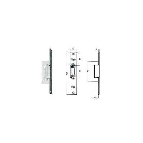 Gâche Électrique Symétrique Réversible Avec Butée 67F0 - 16 cm finition gris acier (Y67F0504)