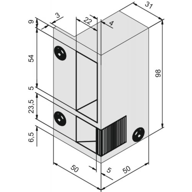 Gâche électriques en applique - bronze pour serrures horizontales n°2, hauteur 98 mm main droite - métalux
