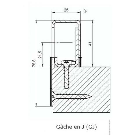 Gâche en J pour serrure Protective - ASSA ABLOY VACHETTE Droite Marron