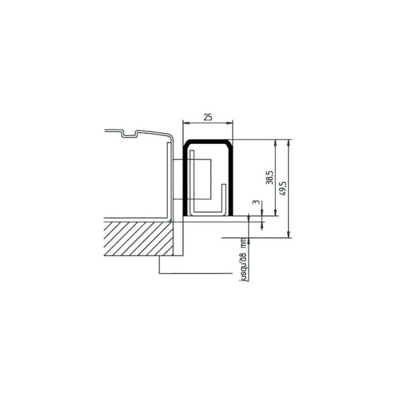 Vachette - Gâche en 'u' en 2 parties pour serrure exclusive Blanc 9016 Gauche Blanc 9016