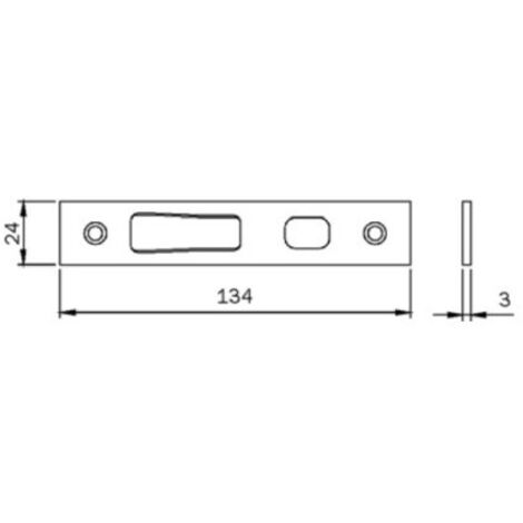 Gâche haut ou bas pour MULTIBLINDO - ISEO Argent 134 mm Plate Inox 24 Pour crochet