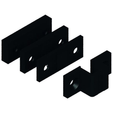 Gâche haute + cales laqué noir RAL9005 satiné - LA CROISEE DS - DS6812-013
