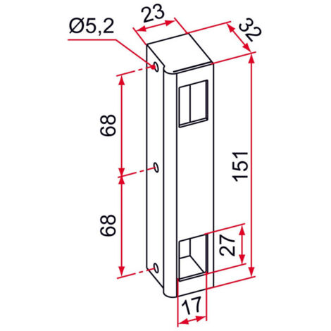 TIRARD & BURGAUD sans têtière pour serrure en applique à pêne réglable TIRARD Noir