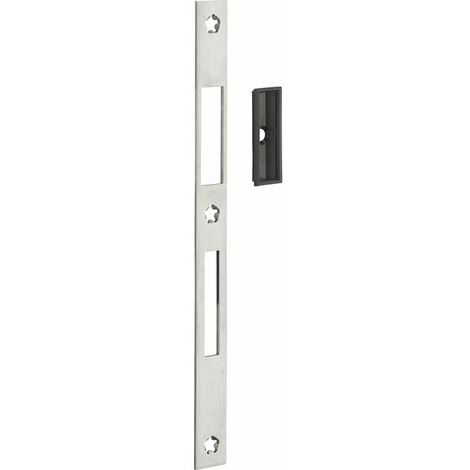 Gâche plate double empénage - Dimensions : 244 mm x 20 mm x 2.5 mm - Inox - Thirard