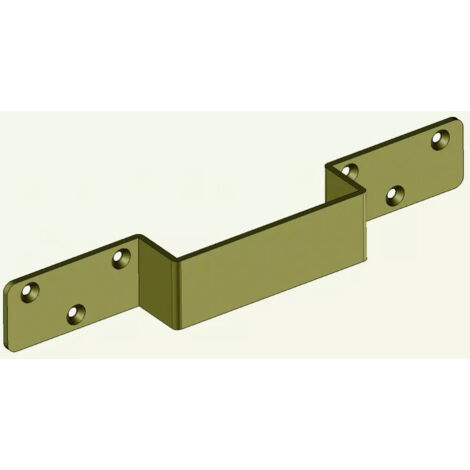 Gâche pour crémone en bronze – Renfort de gâche pour porte à recouvrement – Dimensions H 95 x L 35 mm – Pour huisserie métallique – Devismes
