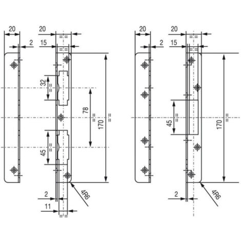 Gâche pour serrure à larder 5000 pour menuiserie bois 101R multipoint - gauche - VACHETTE