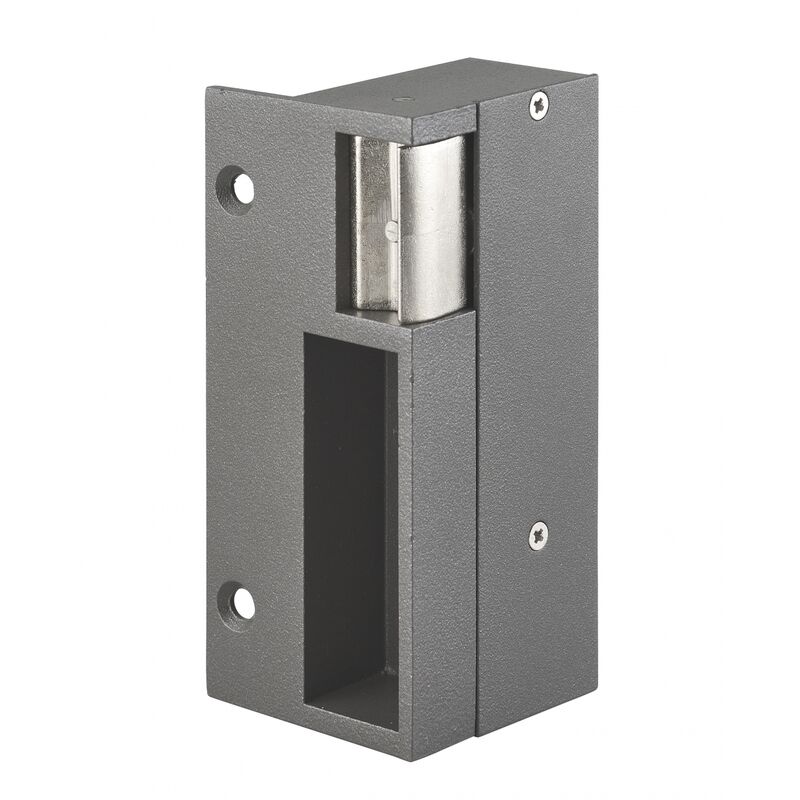 Thirard - Gâche électrique pour serrure verticale en applique, droite, 12/24V, gris